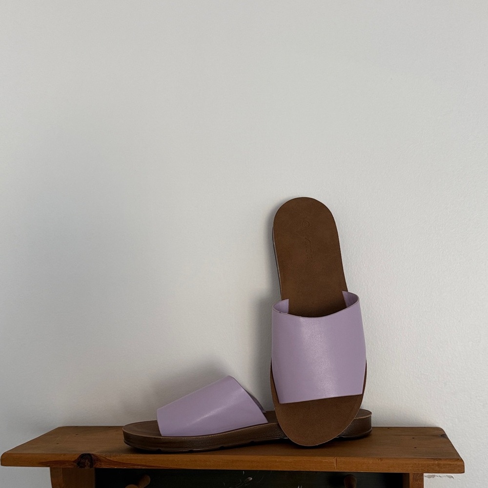 Purple and Brown Minimalist Sandals
